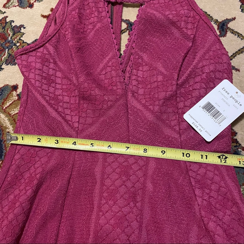 New Free People Fuschia Grape Wine Color Size 2  Cocktail Party Dress - Picture 6 of 8